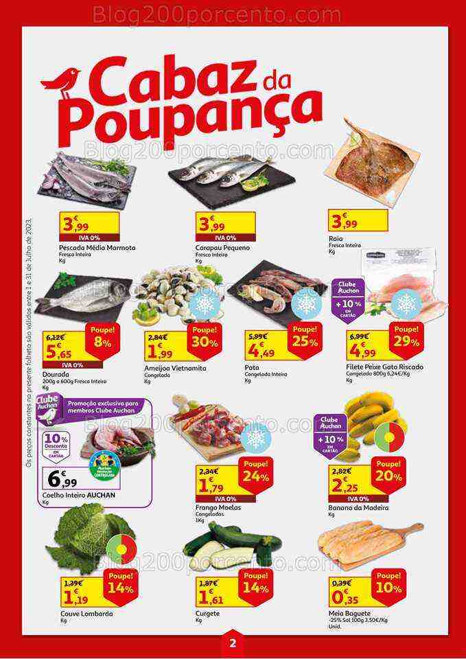 Antevisão Folheto AUCHAN Cabaz Poupança Promoções de 1 a 31 julho