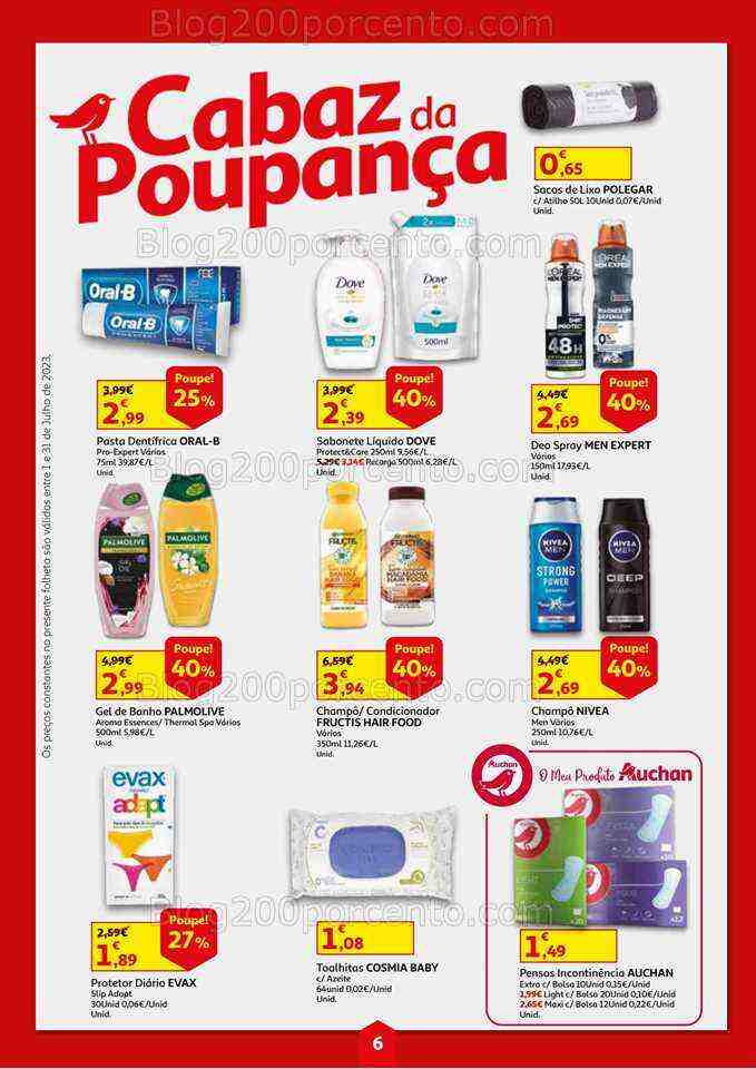 Antevisão Folheto AUCHAN Cabaz Poupança Promoções de 1 a 31 julho