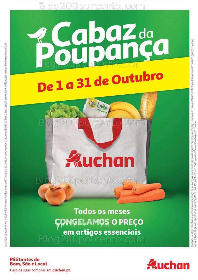 Antevisão Folheto AUCHAN Cabaz da Poupança Promoções de 1 a 31 outubro