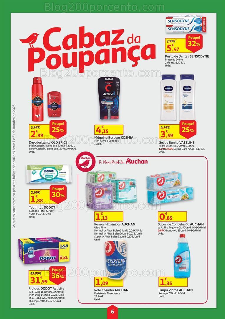 Antevisão Folheto AUCHAN Cabaz da Poupança Promoções de 1 a 31 outubro