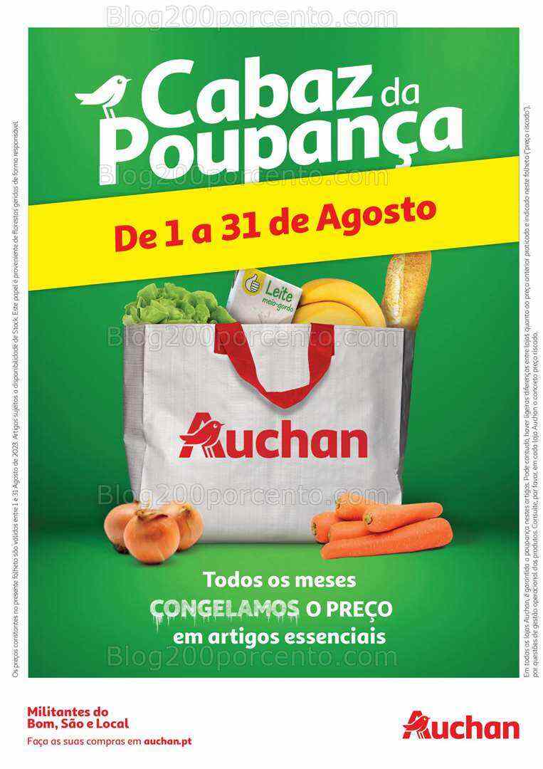 Antevisão Folheto AUCHAN Cabaz Poupança Promoções de 1 a 31 agosto