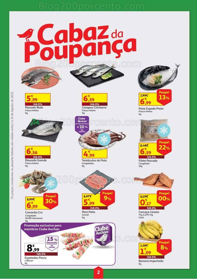 Antevisão Folheto AUCHAN Cabaz Poupança Promoções de 1 a 31 agosto