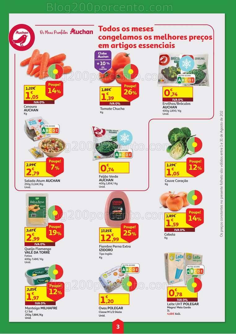 Antevisão Folheto AUCHAN Cabaz Poupança Promoções de 1 a 31 agosto