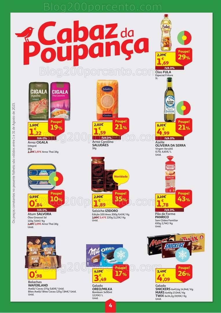 Antevisão Folheto AUCHAN Cabaz Poupança Promoções de 1 a 31 agosto