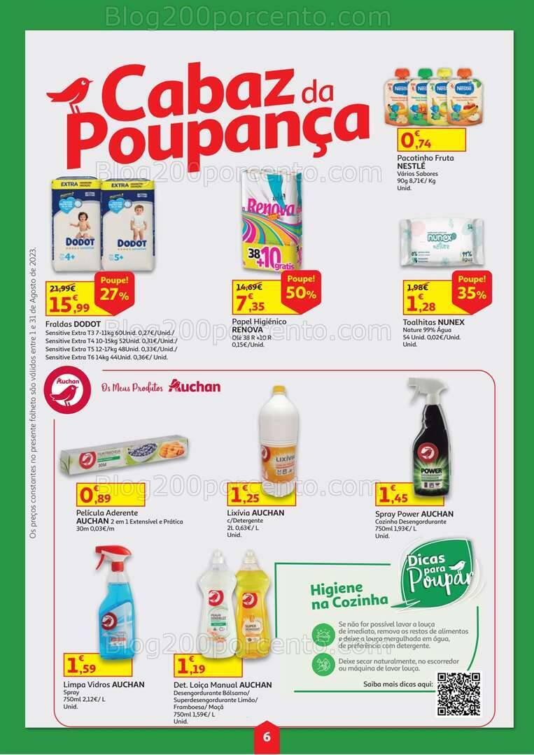 Antevisão Folheto AUCHAN Cabaz Poupança Promoções de 1 a 31 agosto