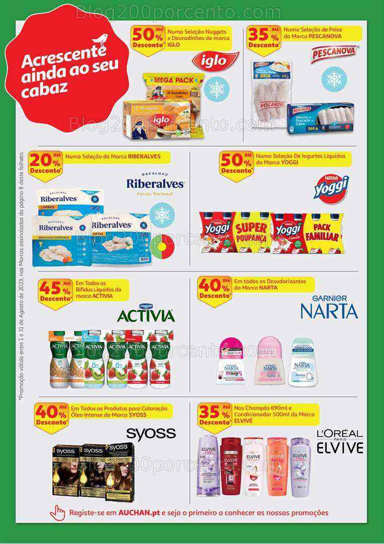 Antevisão Folheto AUCHAN Cabaz Poupança Promoções de 1 a 31 agosto