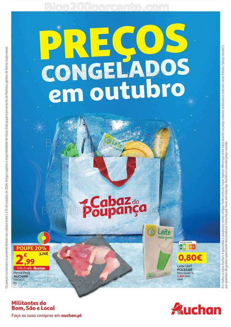 Antevisão Folheto AUCHAN Preços Congelados Promoções de 1 a 31 outubro