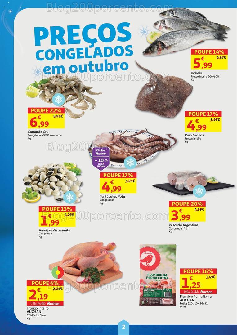 Antevisão Folheto AUCHAN Preços Congelados Promoções de 1 a 31 outubro
