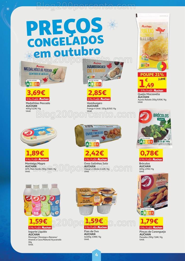 Antevisão Folheto AUCHAN Preços Congelados Promoções de 1 a 31 outubro