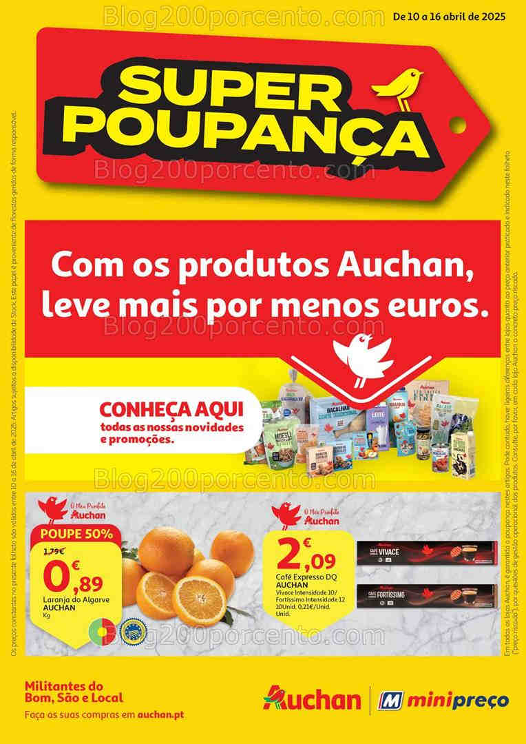 Antevisão Folheto MINIPREÇO - AUCHAN Promoções de 10 a 16 abril