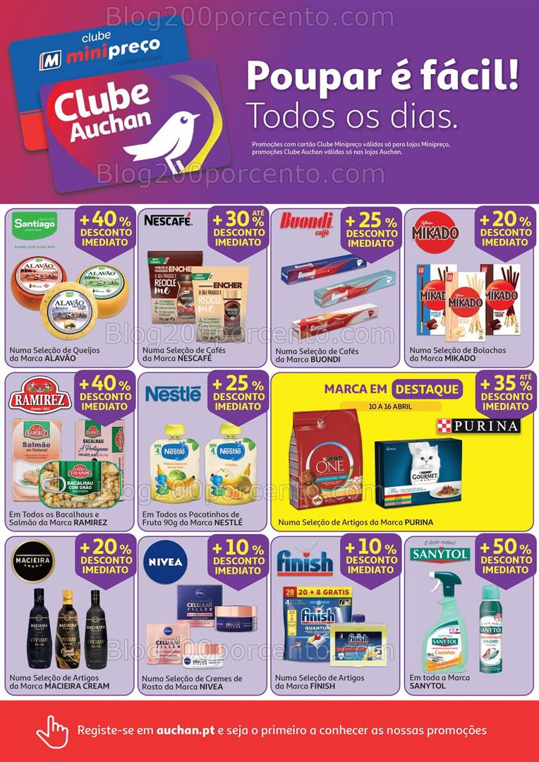 Antevisão Folheto MINIPREÇO - AUCHAN Promoções de 10 a 16 abril