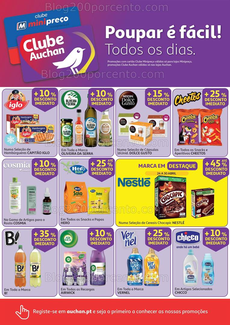Antevisão Folheto MINIPREÇO - AUCHAN Promoções de 24 a 30 abril