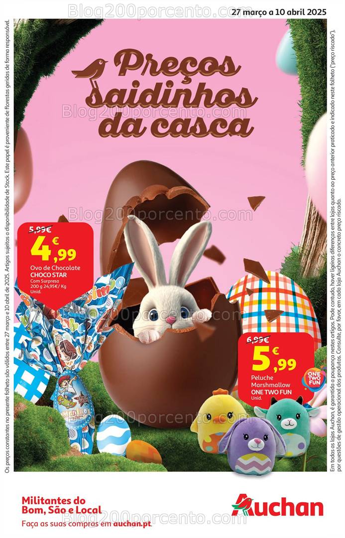 Antevisão Folheto AUCHAN Páscoa Promoções de 27 março a 10 abril