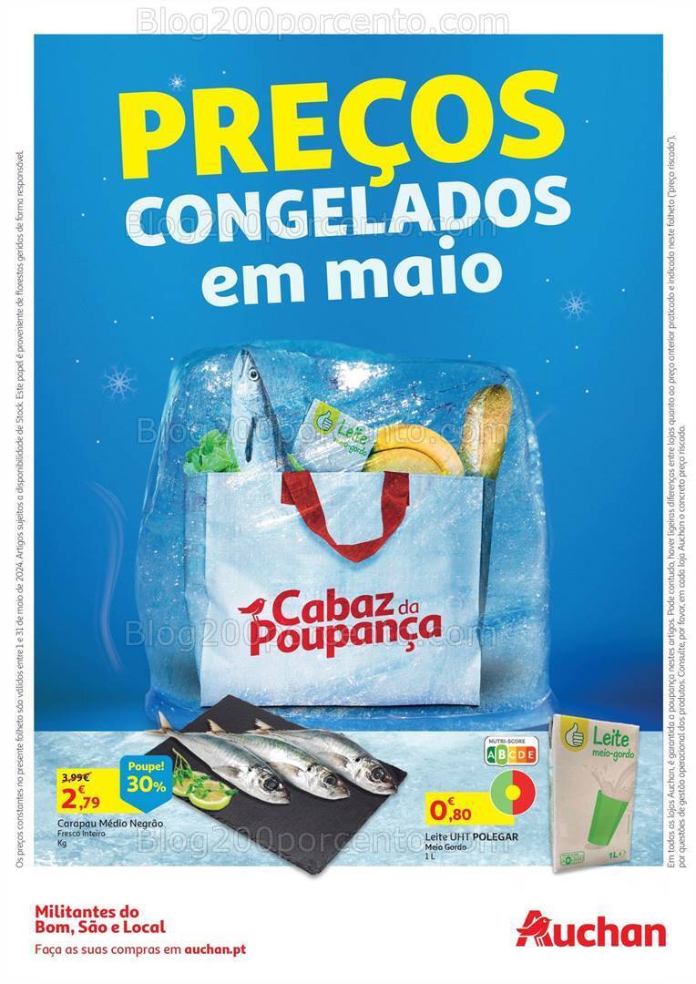 Antevisão Folheto AUCHAN Preços Congelados Promoções de 1 a 31 maio