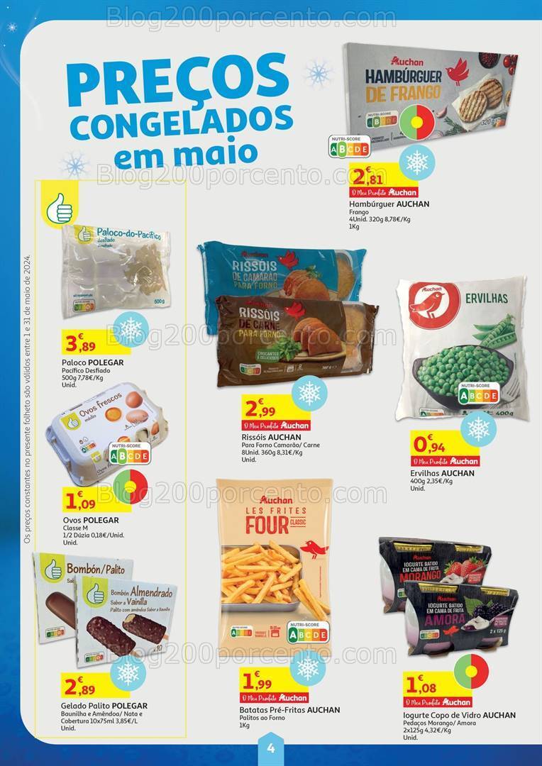 Antevisão Folheto AUCHAN Preços Congelados Promoções de 1 a 31 maio