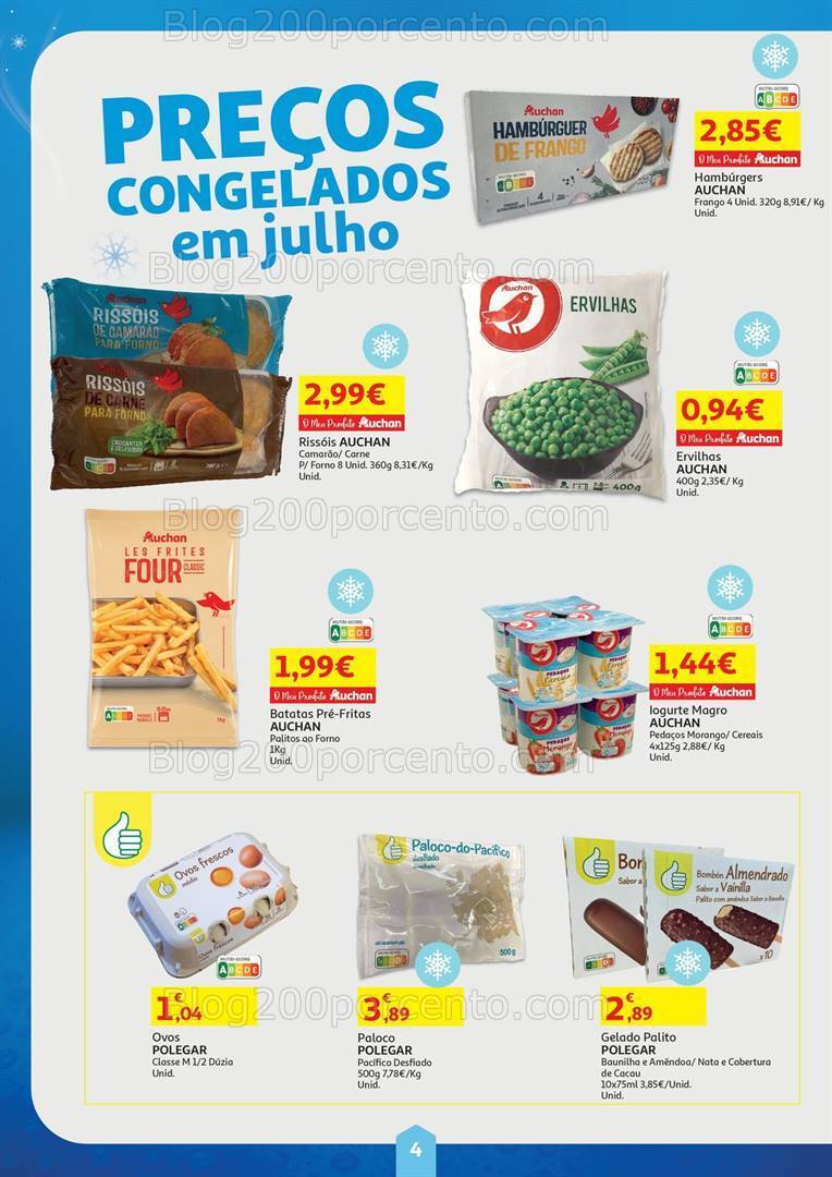 Antevisão Folheto AUCHAN Preços Congelados Promoções de 1 a 31 julho