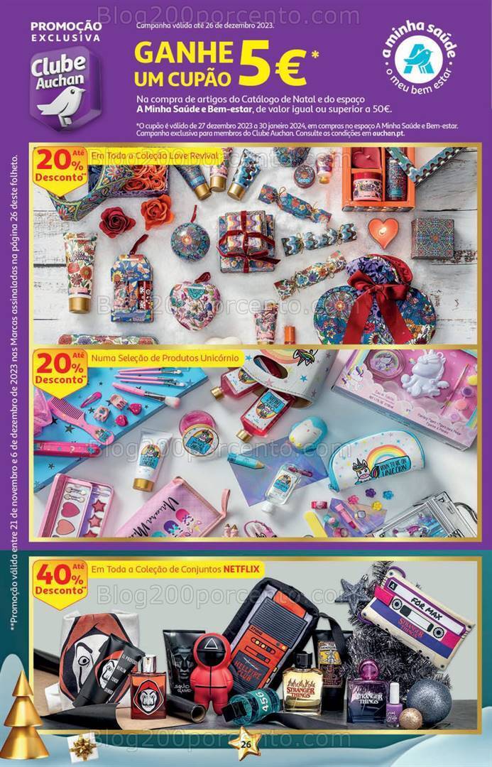 Antevisão Folheto AUCHAN Presentes de Natal + Promoções de 21 novembro a 6 dezembro