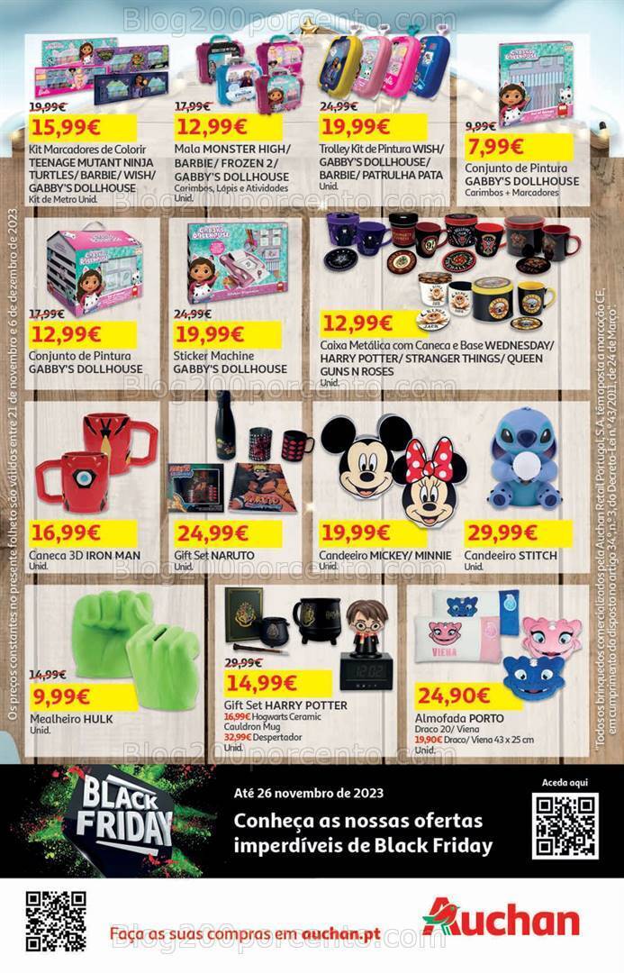 Antevisão Folheto AUCHAN Presentes de Natal + Promoções de 21 novembro a 6 dezembro