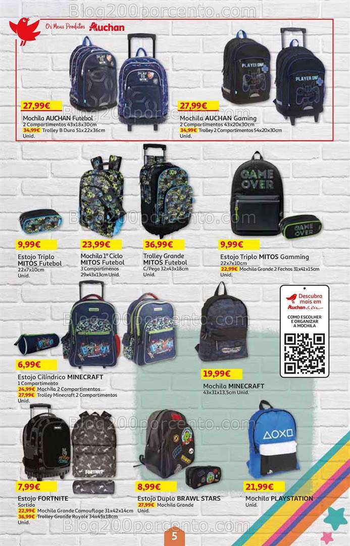 Antevisão Folheto AUCHAN Promoções + Regresso às Aulas - 21 agosto a 4 setembro