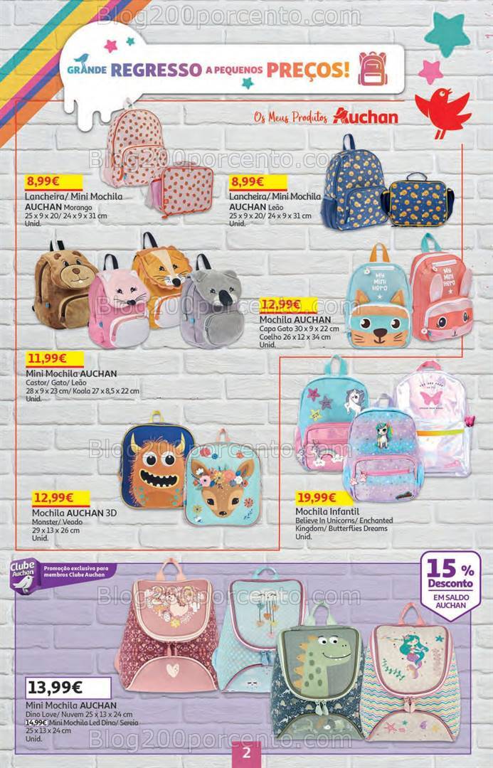 Antevisão Folheto AUCHAN Promoções + Regresso às Aulas - 6 a 20 agosto
