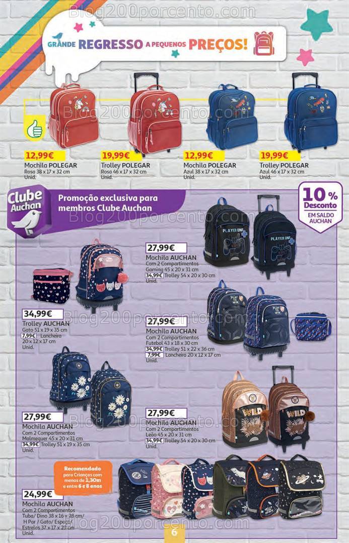 Antevisão Folheto AUCHAN Promoções + Regresso às Aulas - 6 a 20 agosto