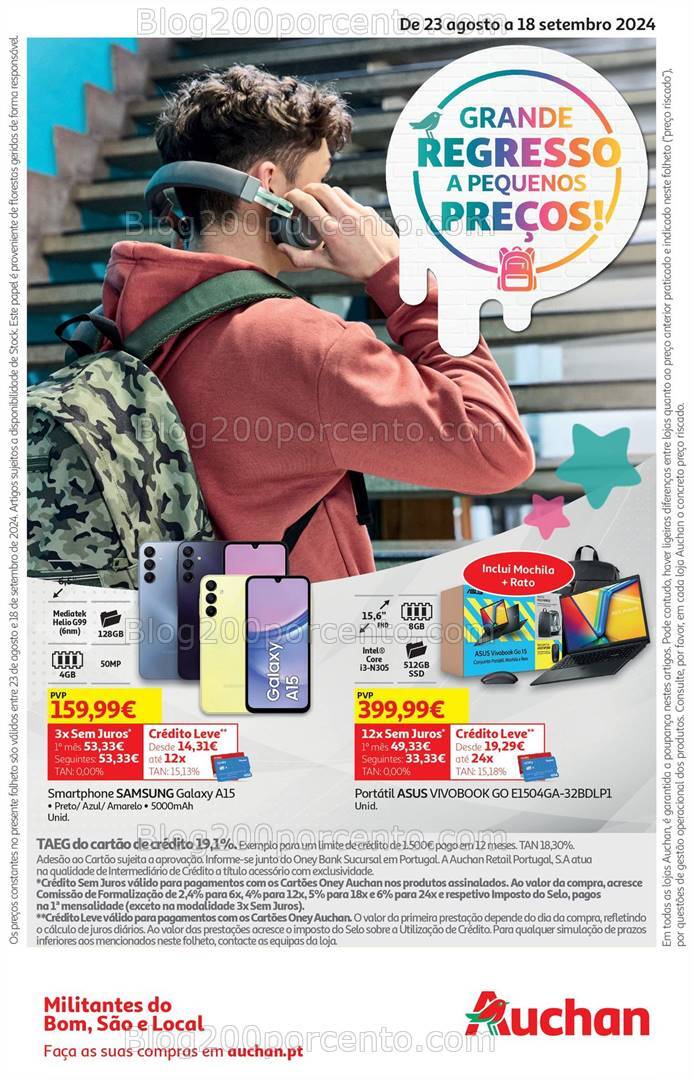 Antevisão Folheto AUCHAN Tecnologia + Regresso às Aulas - 23 agosto a 18 setembro