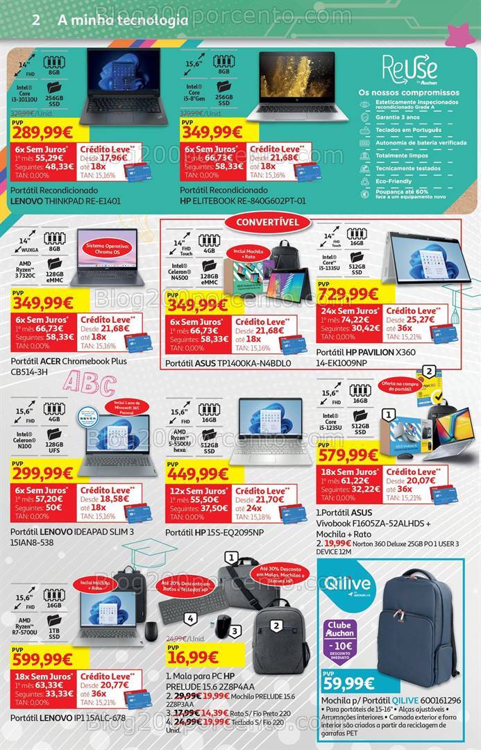 Antevisão Folheto AUCHAN Tecnologia + Regresso às Aulas - 23 agosto a 18 setembro