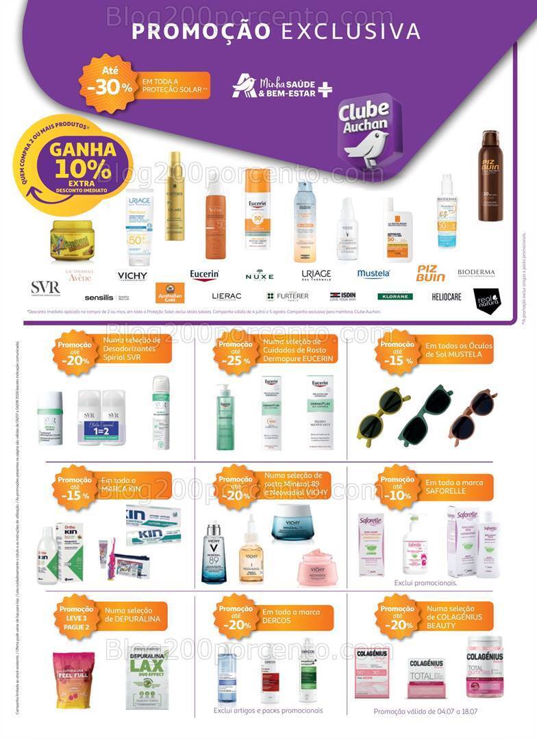 Antevisão Folheto AUCHAN Saúde e Bem-Estar Promoções de 4 julho a 4 agosto