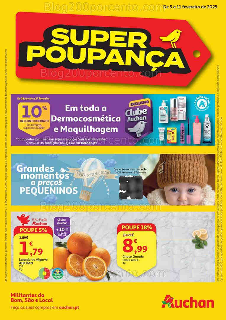 Antevisão Folheto AUCHAN Super Poupança Promoções de 5 a 11 fevereiro