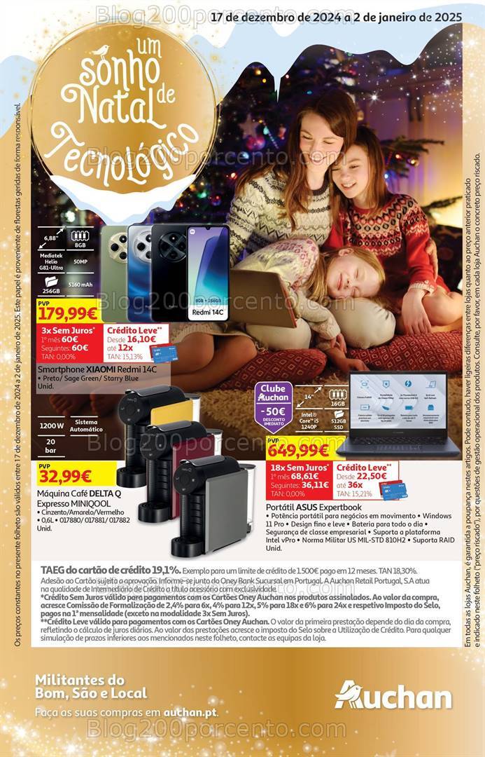 Antevisão Folheto AUCHAN Tecnologia Promoções de 17 dezembro a 2 janeiro