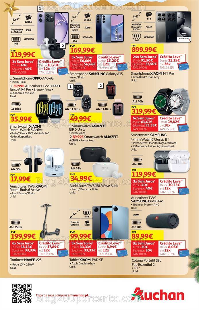Antevisão Folheto AUCHAN Tecnologia Promoções de 17 dezembro a 2 janeiro