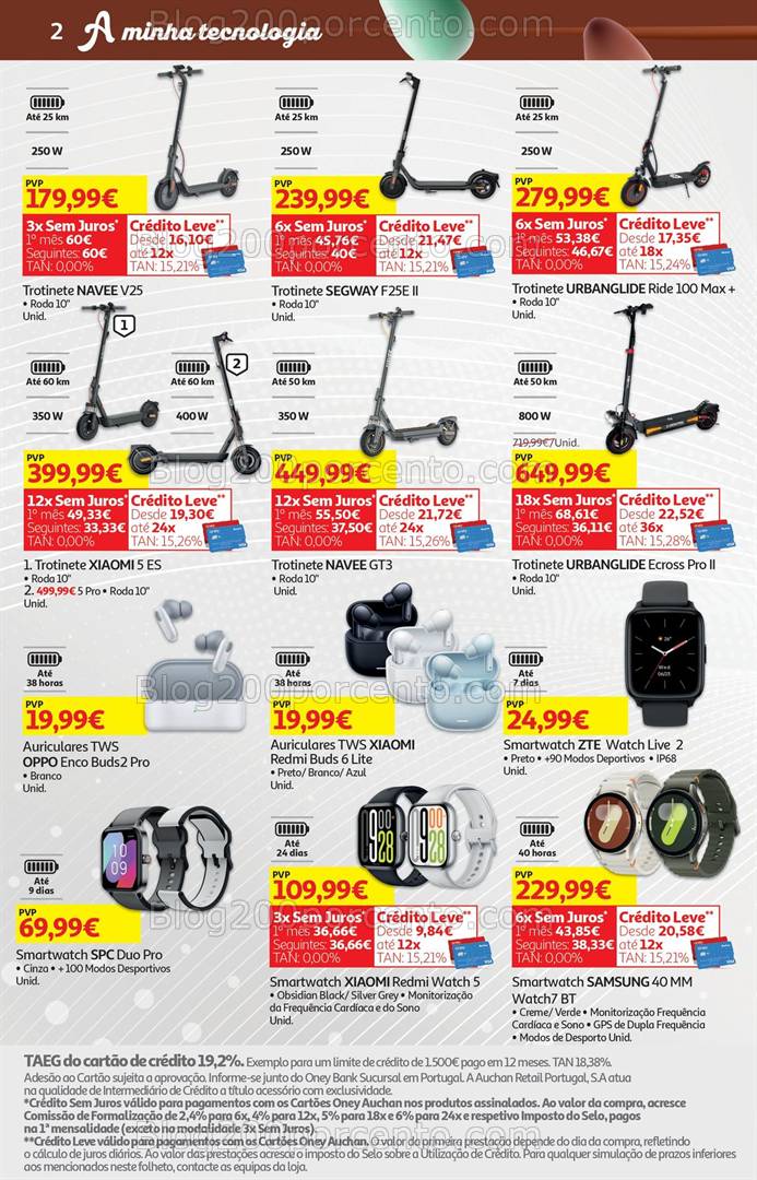 Antevisão Folheto AUCHAN Tecnologia Promoções de 2 a 20 abril