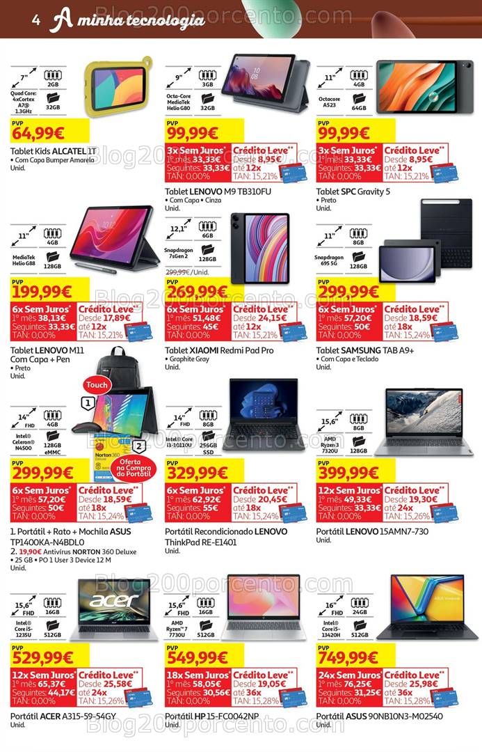 Antevisão Folheto AUCHAN Tecnologia Promoções de 2 a 20 abril
