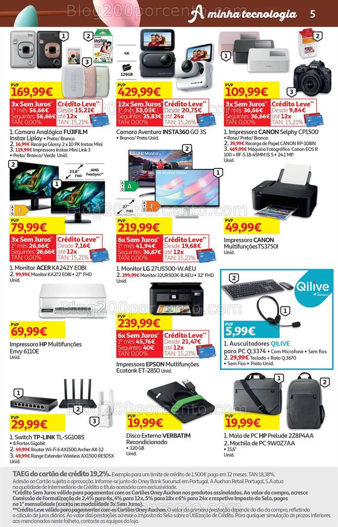 Antevisão Folheto AUCHAN Tecnologia Promoções de 2 a 20 abril