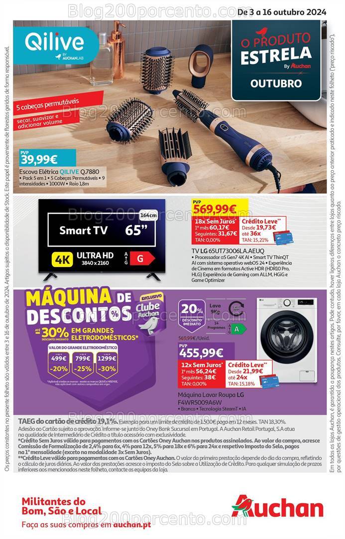 Antevisão Folheto AUCHAN Tecnologia Promoções de 3 a 16 outubro
