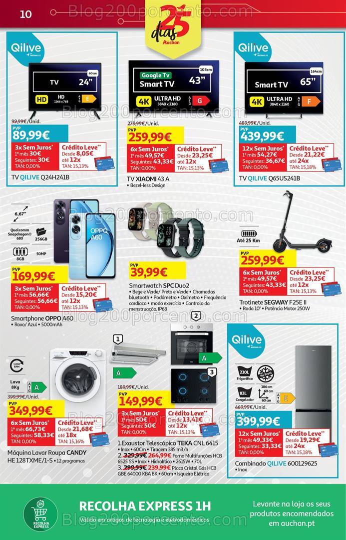 Antevisão Folheto AUCHAN Tecnologia Promoções de 3 a 16 outubro