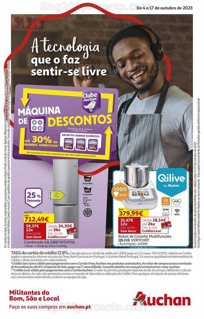 Antevisão Folheto AUCHAN Tecnologia Promoções de 4 a 17 outubro