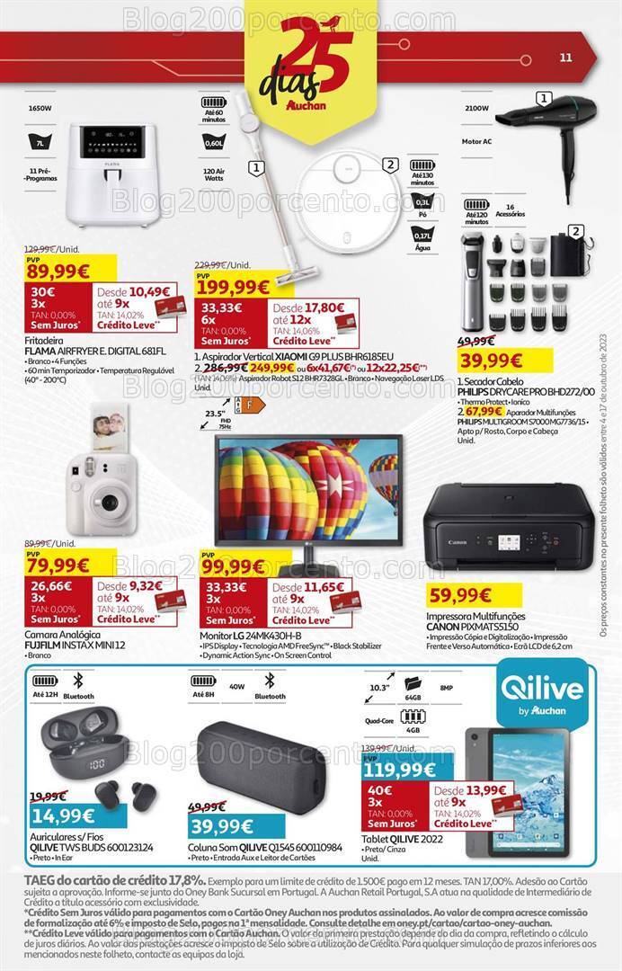 Antevisão Folheto AUCHAN Tecnologia Promoções de 4 a 17 outubro