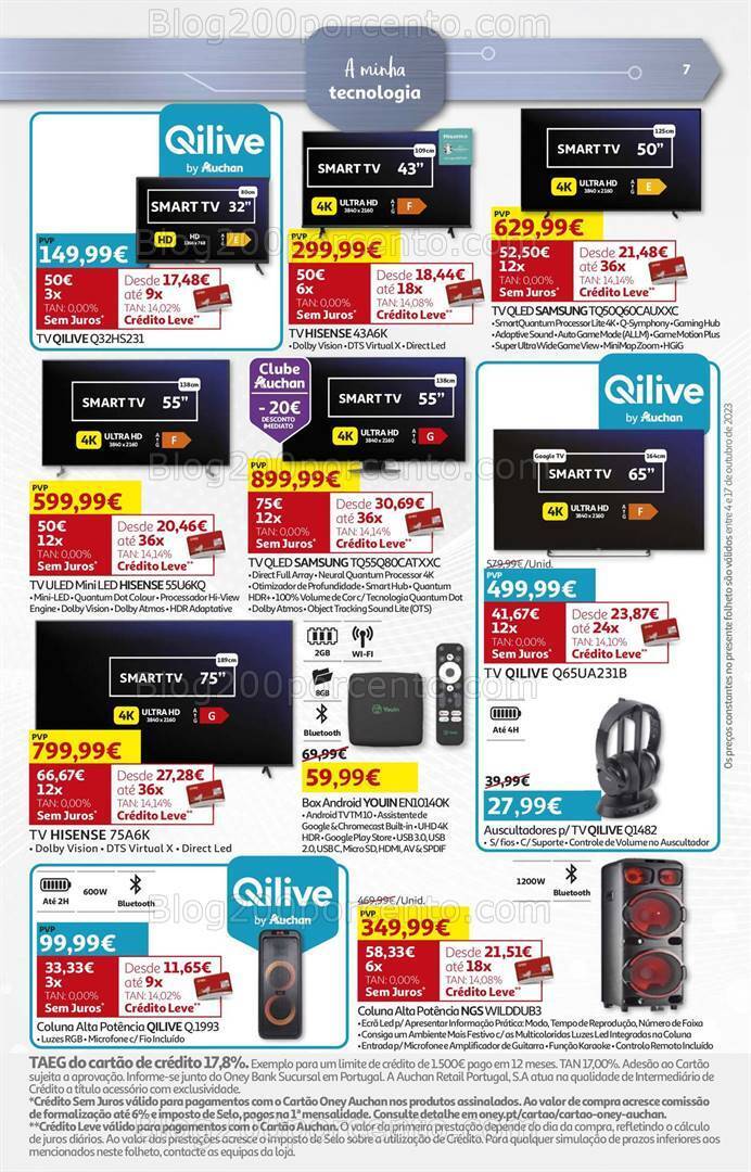 Antevisão Folheto AUCHAN Tecnologia Promoções de 4 a 17 outubro