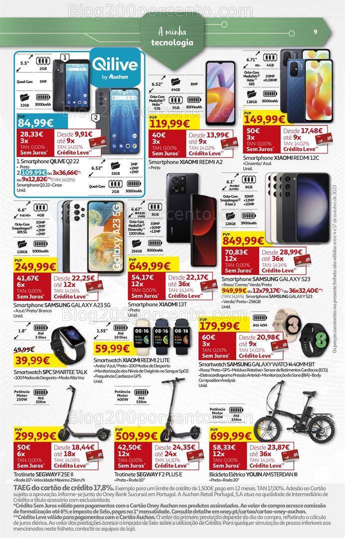 Antevisão Folheto AUCHAN Tecnologia Promoções de 4 a 17 outubro