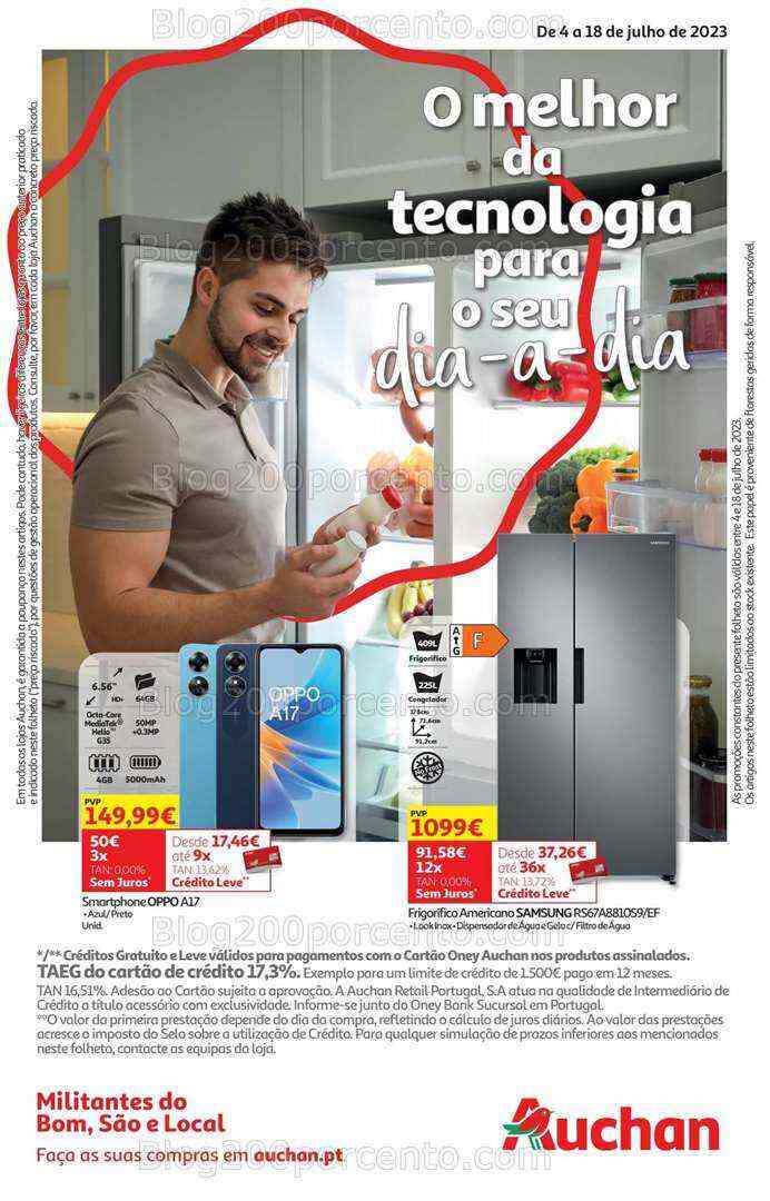 Antevisão Folheto AUCHAN Tecnologia Promoções de 4 a 18 julho