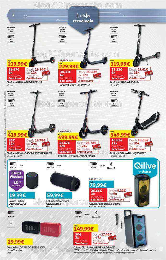 Antevisão Folheto AUCHAN Tecnologia Promoções de 4 a 18 julho