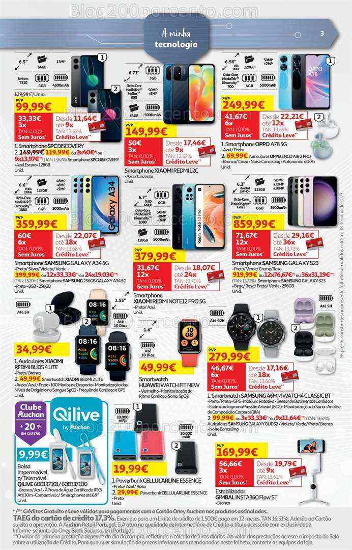 Antevisão Folheto AUCHAN Tecnologia Promoções de 4 a 18 julho
