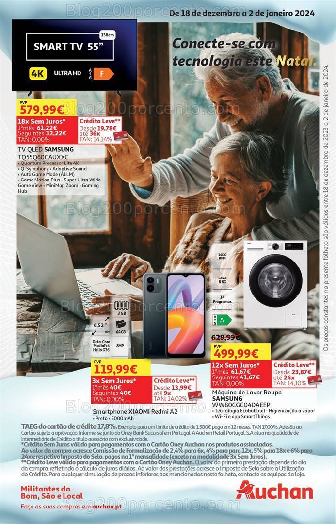 Antevisão Folheto AUCHAN Tecnologia Natal Promoções de 18 dezembro a 2 janeiro