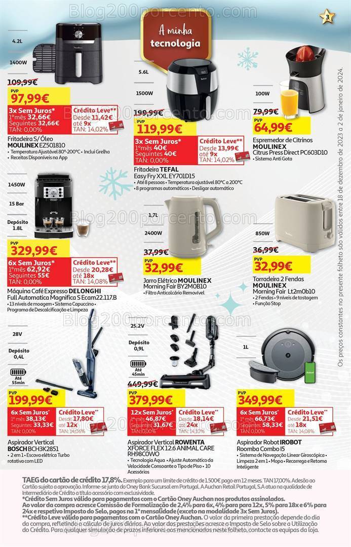 Antevisão Folheto AUCHAN Tecnologia Natal Promoções de 18 dezembro a 2 janeiro