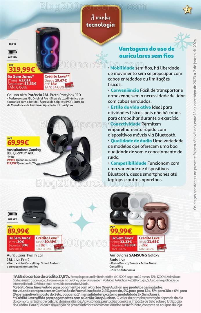 Antevisão Folheto AUCHAN Tecnologia Natal Promoções de 18 dezembro a 2 janeiro