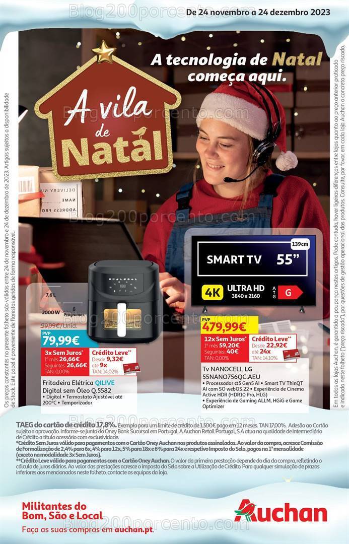 Antevisão Folheto AUCHAN Natal Tecnologia Promoções de 24 novembro a 24 dezembro