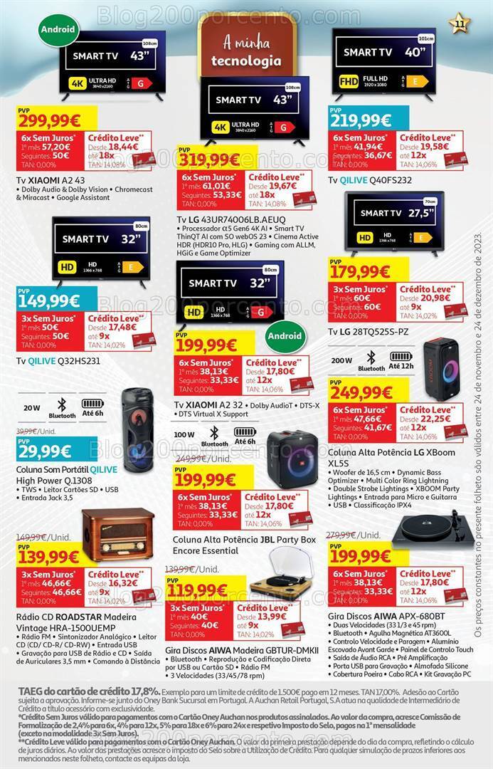 Antevisão Folheto AUCHAN Natal Tecnologia Promoções de 24 novembro a 24 dezembro