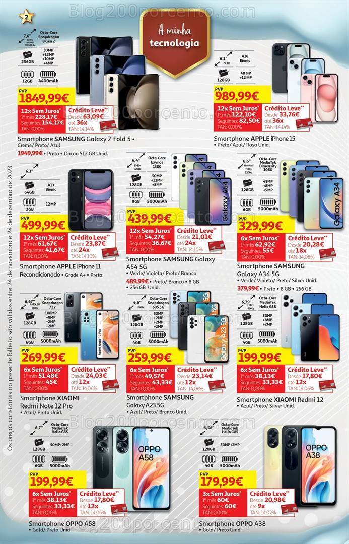 Antevisão Folheto AUCHAN Natal Tecnologia Promoções de 24 novembro a 24 dezembro