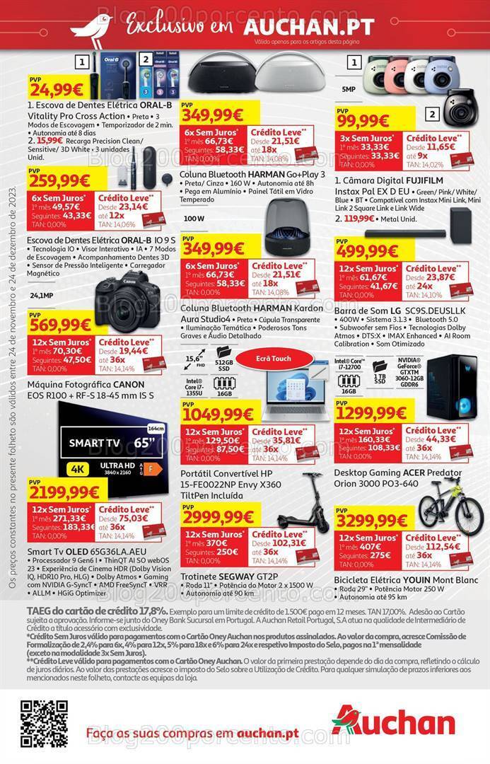 Antevisão Folheto AUCHAN Natal Tecnologia Promoções de 24 novembro a 24 dezembro